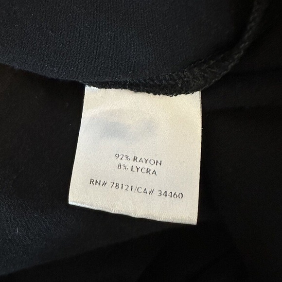 Eileen Fisher Womens Swing Trapeze Top Solid Black Rayon Short Sleeve Medium - Picture 4 of 5